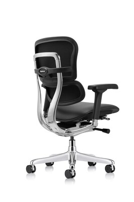 Eurotech Ergohuman Gen2 Mid Back Leather Swivel Chair, Black (LE10ERGLO-GEN2)