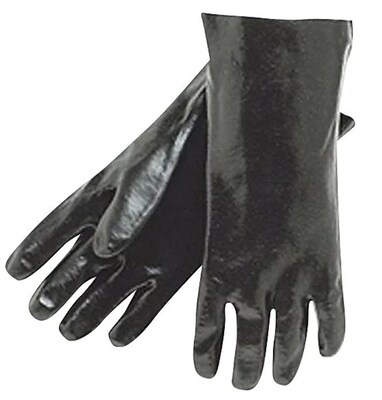 Memphis Glove® Rough Finish Dipped Gloves, PVC, Large, Black, 12 Pairs (6212)