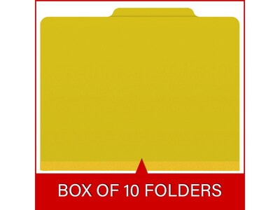 Medical Arts Press Pressboard Classification Folder, 1 Divider, 2" Expansion, Letter Size, Yellow, 10/Box (DV-T42-14-3YLW)