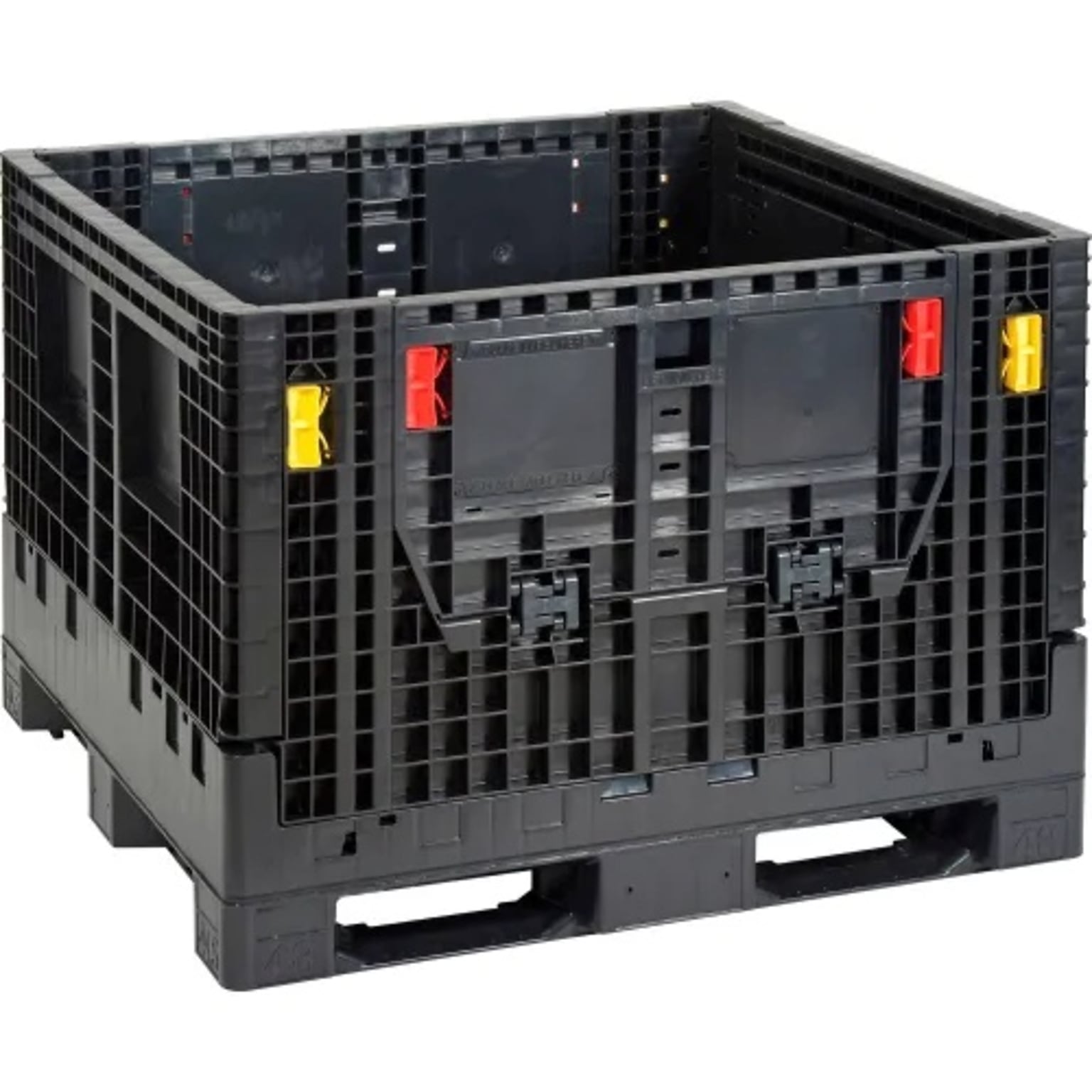 Global Industrial Folding Bulk Shipping Container, 48L x 45W x 34H, 2000 Lb. Capacity, Black (442211A)