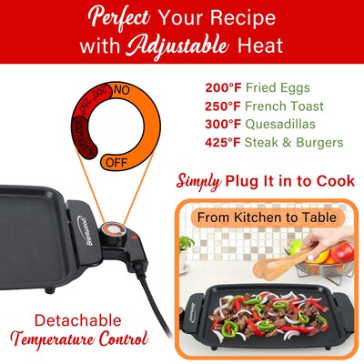 Brentwood 1,200-Watt Electric Ceramic Griddle, Black (TS-810)