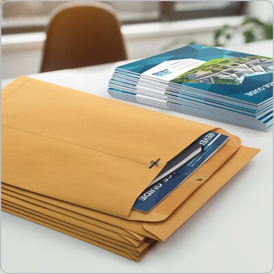 Quality Park Clasp & Moistenable Glue Catalog Envelopes, 9" x 12", Brown Kraft, 100/Box (QUA37890)