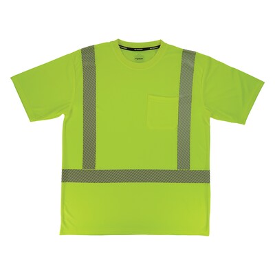 Ergodyne GloWear 8292 High Visibility Short Sleeve T-Shirt, ANSI Type R Class 2, Lime, Large (22234)