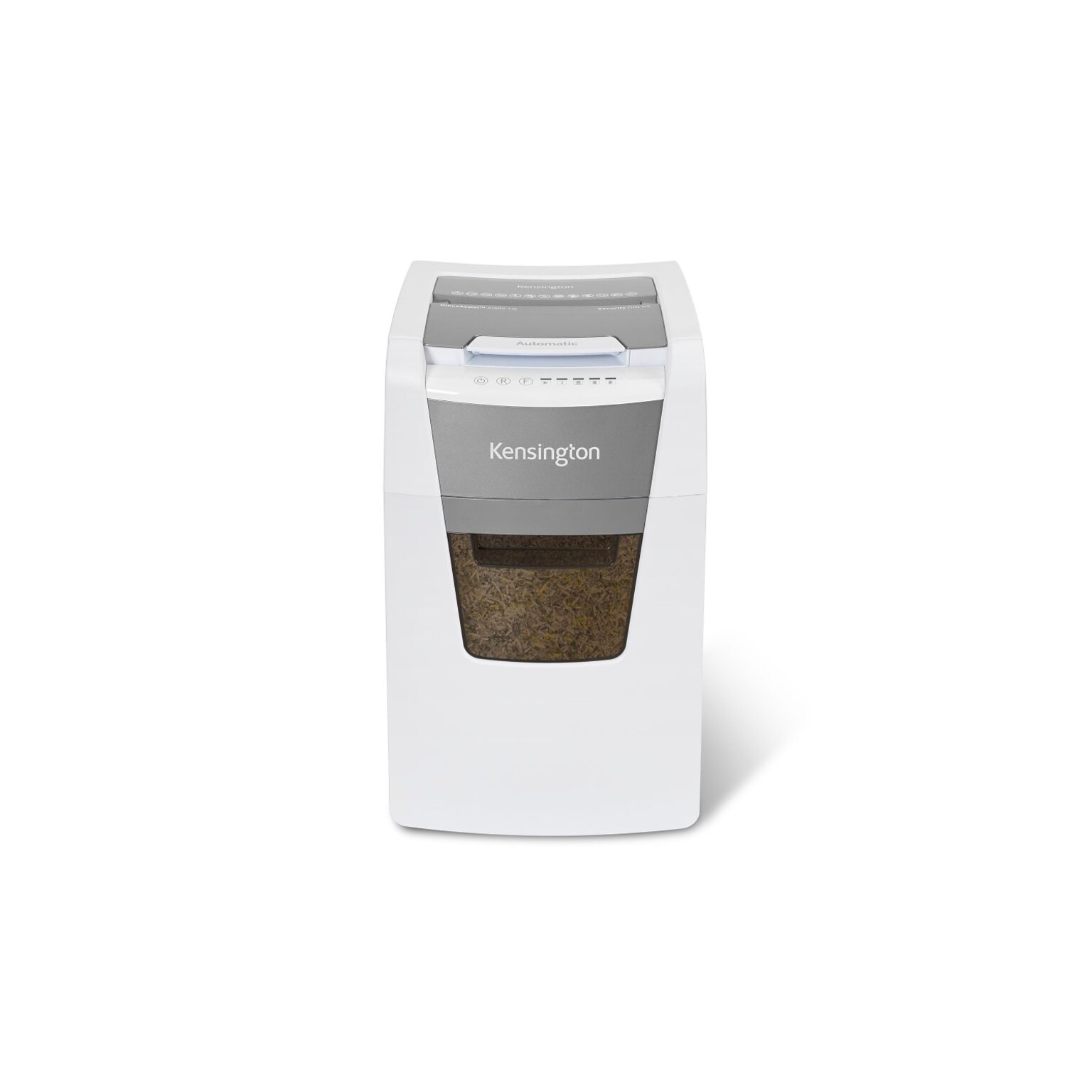 Kensington OfficeAssist Auto Feed Shredder A1500-HS Anti-Jam Micro Cut, White/Gray (K52050AM)