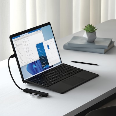 Satechi 4-in-1 4K USB-C Slim Multiport Adapter, Black (ST-P4SK)