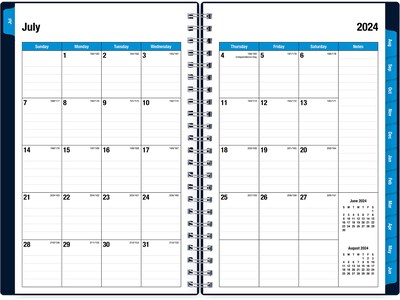 2024-2025 Blue Sky Collegiate Navy 5" x 8" Academic Weekly & Monthly Planner, Plastic Cover, Navy (148673-A25)