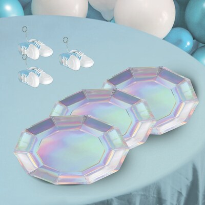 Beistle Decagon Plates, Iridescent, 8 Plates/Pack, 3/Packs (53571)