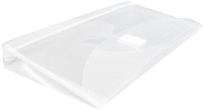 JAM Paper Premium Plastic Filing Envelope with Hook & Loop Closure, 5 1/4" x 10", Clear, 3/Pack (921V1CLX3)