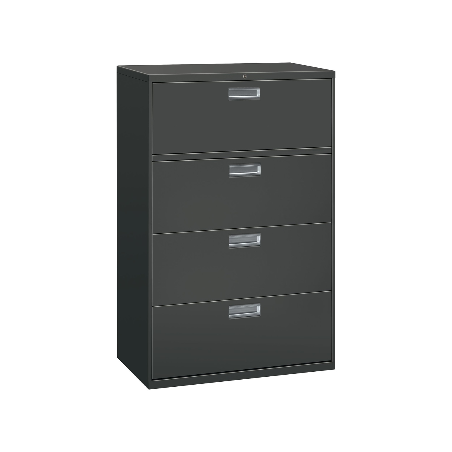 HON Brigade 600 Series 4-Drawer Lateral File Cabinet, Locking, Letter/Legal, Charcoal, 36W (H684.L.S)