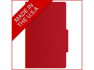 Medical Arts Press Pressboard Classification Folder, 1 Divider, 2" Expansion, Legal Size, Deep Red, 10/Box (DV-T52-14-3DRD)