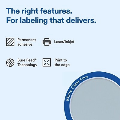 Avery Laser/Inkjet Sealing Labels, 5-1/8 x 4, Clear, 300 Labels/Box (19479370695)