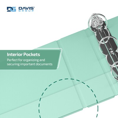 Davis Group, 1", 8.5" x 11", Round Ring View Binder, Pastel Color, Mint, 6/Pack (7411-14-06)