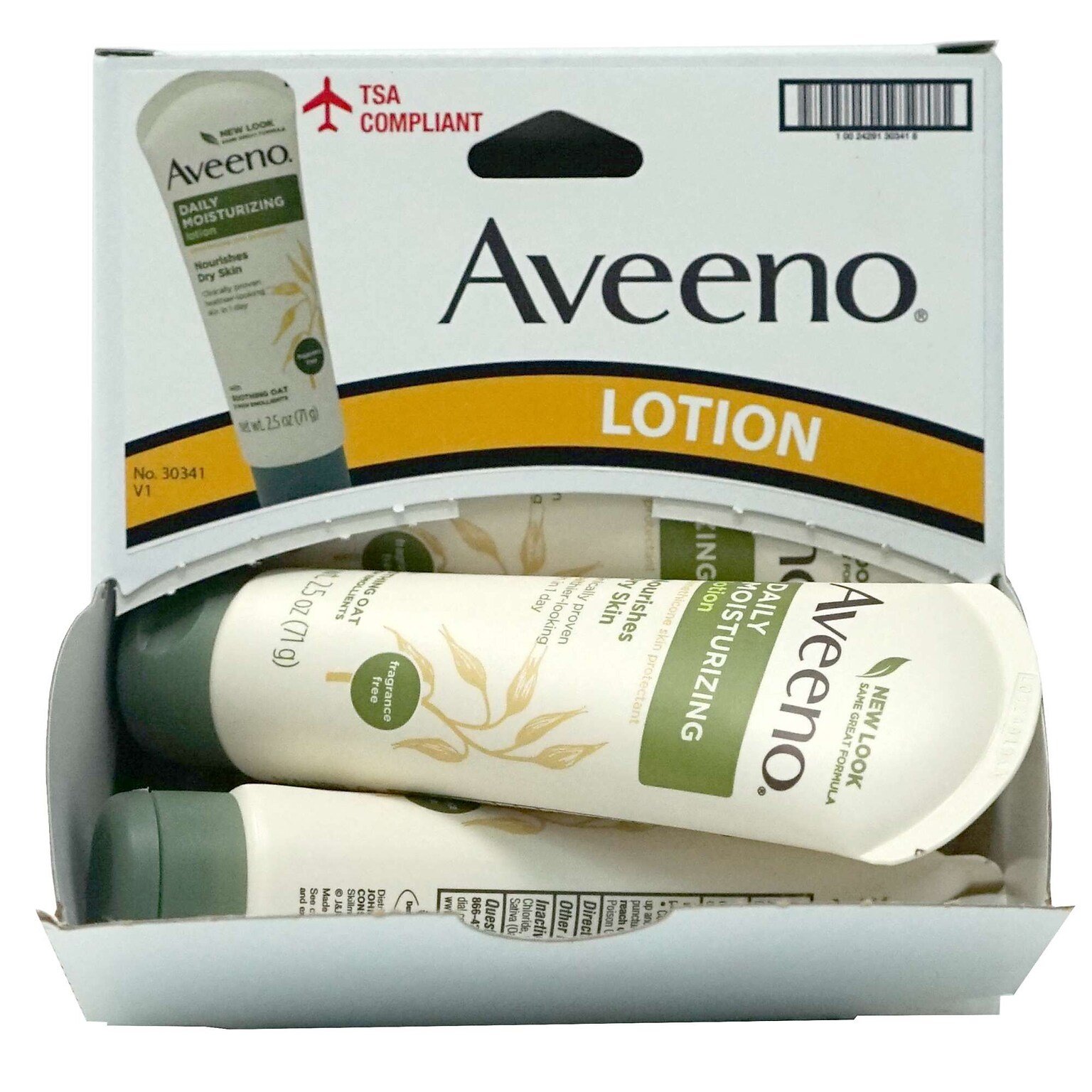 Aveeno Daily Moisturizing Lotion, 2.5 oz Bottle, 12 Bottles/Dispensit Box, 12 Dispensit Boxes/Carton