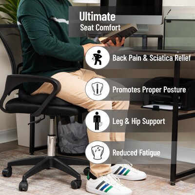 Mind Reader Donut Pillow with Air-Cloud Technology, Black (TAILST-BLK)