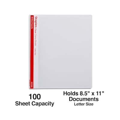 Staples Punchless Report Cover, Letter Size, Clear (21650-CC/10755)