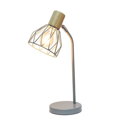Simple Designs Farmhouse Fusion LED Desk Lamp, 18.19, Gray Iron (LD2022-GRY)