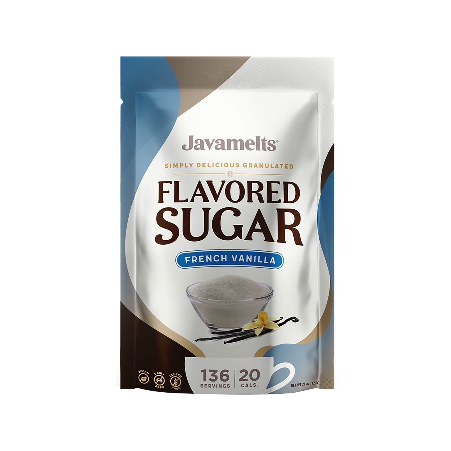 Javamelts French Vanilla Flavored Sugar Resealable Bag (888840C)