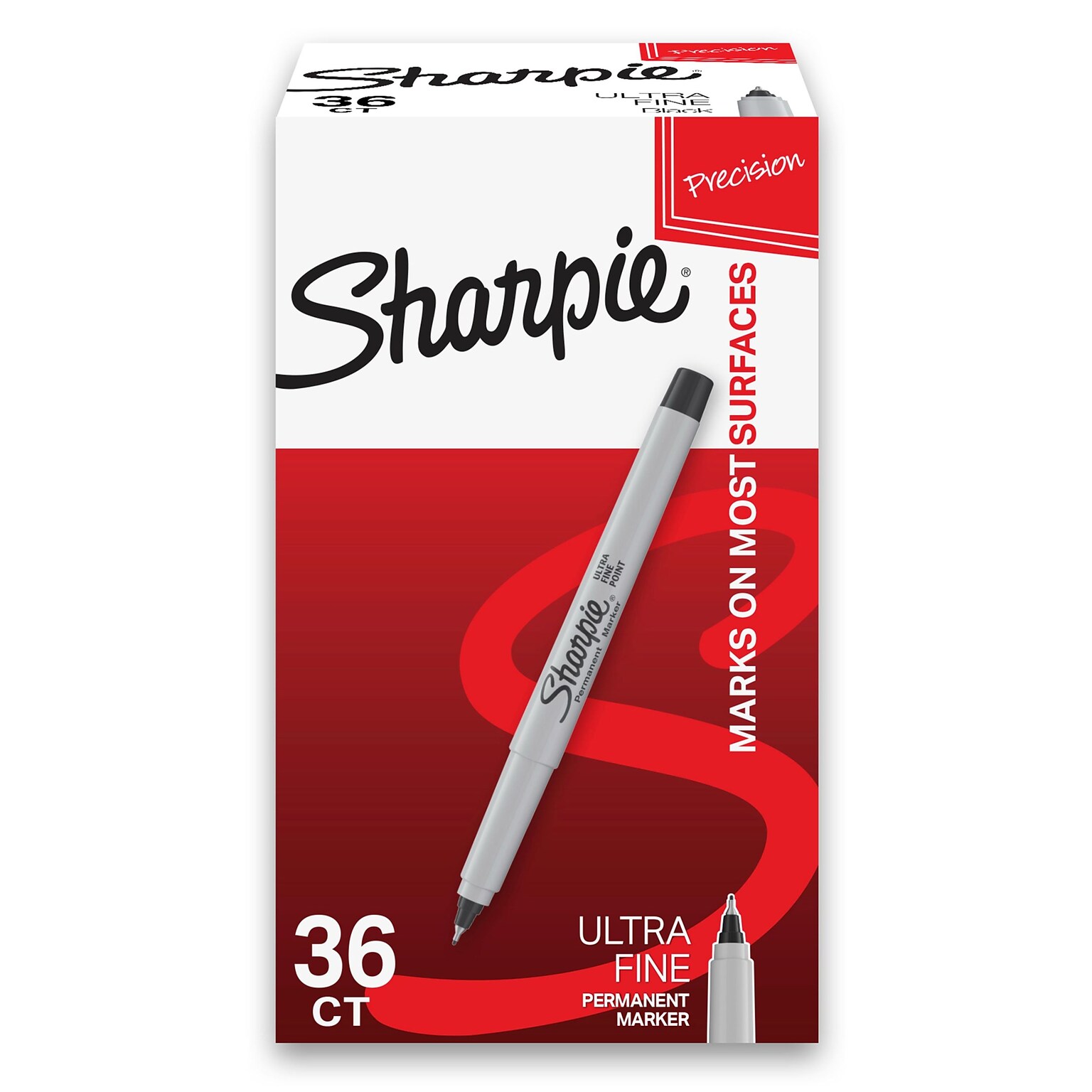 Sharpie Permanent Markers, Ultra Fine Tip, Black, 36/Pack (2082960)
