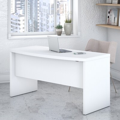 Bush Business Furniture Echo 60"W Bow Front Desk, Pure White (KI60105-03)