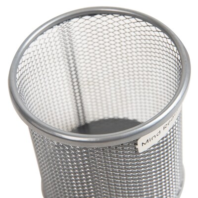 Mind Reader Metal Pen and Accessory Holder Desk Organizer, Silver, 3-Pieces (CLIPMESH3-SIL)