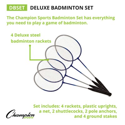 Champion Sports Deluxe Badminton Set, Multicolor (CHSDBSET)