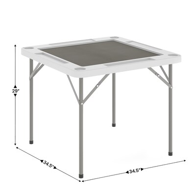 Flash Furniture Silas Folding Card Game Table, White/Gray (DADMJZ88WHGY)