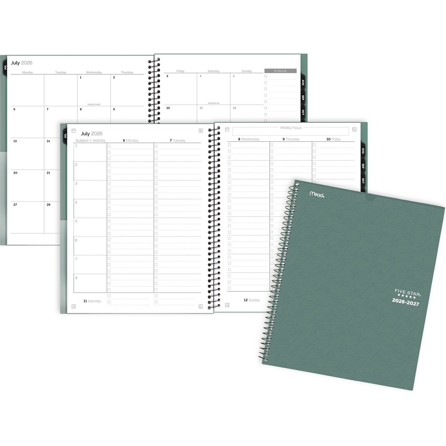 2026-2027 Five Star 8.5 x 11 Academic Weekly & Monthly Customizable Planner, Plastic Cover, Assorted Colors (CAW651-00-27)