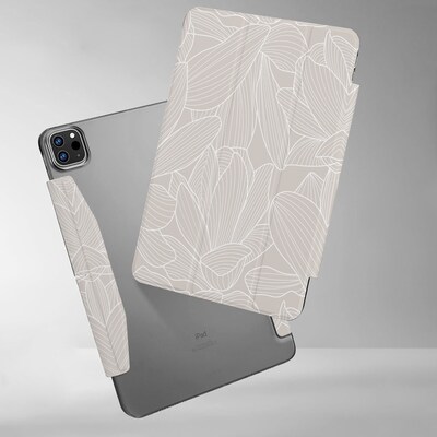 SaharaCase Venture Series Tri-Fold Folio Case for iPad Pro 11" (M4 2024/M5 2025), Flower Gray (TB00397)