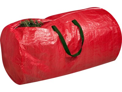 Honey-Can-Do Christmas Tree Storage Bag with Zipper, Polyethylene, Red (SFT-08361)