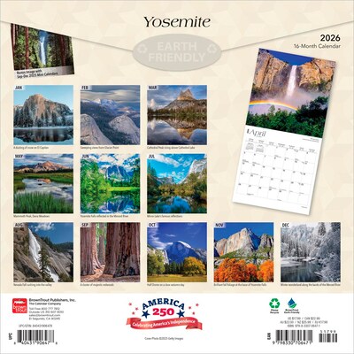 2026 BrownTrout Yosemite 12 x 12 Monthly Wall Calendar (9798330706471)