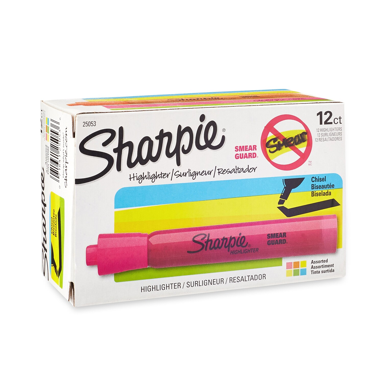 Sharpie Tank Highlighter, Chisel Tip, Assorted, Dozen (25053)
