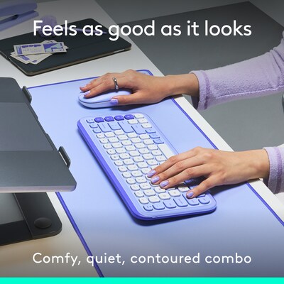 Logitech Pop Icon Wireless Keyboard and Optical Mouse Combo, Lilac (920-013043)
