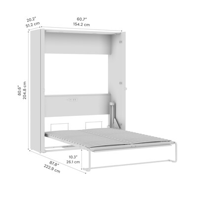 Bestar Avalon 61W Full Murphy Bed - High-Gloss White