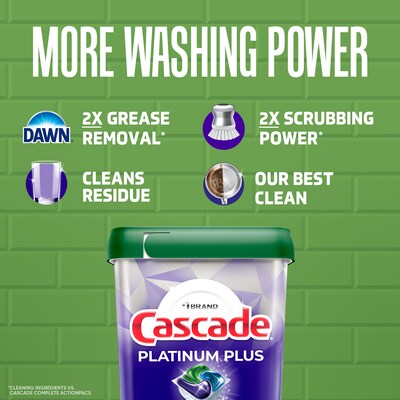 Cascade Platinum Plus ActionPacs Dishwashing Detergent Pods, Fresh Scent, 47 Pods/Box (57893/6156)
