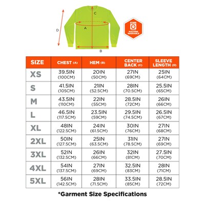 Ergodyne GloWear 8093 High Visibility Long Sleeve T-Shirt, Lime, 2XL (21816)