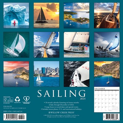 2025 Willow Creek Sailing 12 x 12 Monthly Wall Calendar (44728)