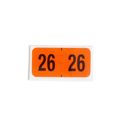 Smead ETYJ Color-Coded Year "26" Labels, 1-1/2" x 3/4", Orange, 500/Roll (68326)