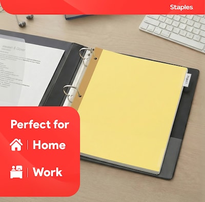 Staples Large Tab Insertable Paper Divider, Clear, 8-Tabs, 4 Sets (13516/14482)