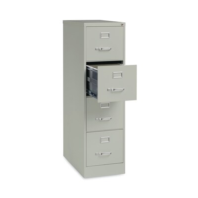 Hirsh Industries® Vertical Letter File Cabinet, 4 Letter-Size File Drawers, Light Gray, 15 x 26.5 x 52