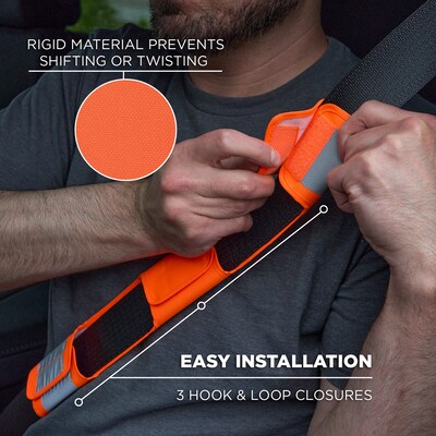 Ergodyne GloWear 8105 High Visibility Seat Belt Cover, Orange, 2/Pack (29035)