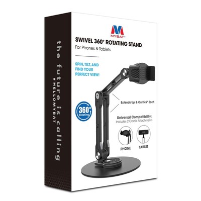MYBat Swivel 360° Rotating Stand Perfect Angle Hands-Free Viewing for Phones & Tablets