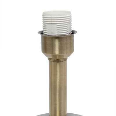 Lalia Home Antique Brass Concrete Table Lamp with Linen Shade, White (LHT-5000-WH)