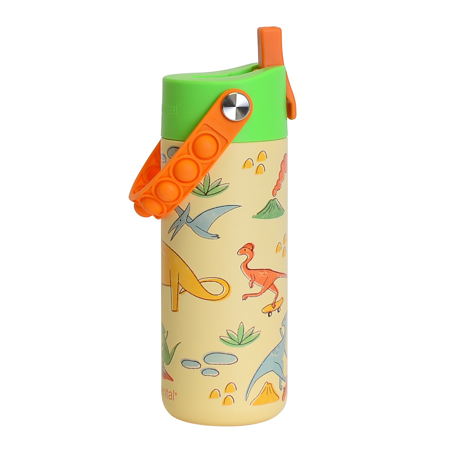 Elemental Core Pop Stainless Steel Double Wall Insulated Water Bottle, 18 oz., Skater Dinos (EBC18SD30P)