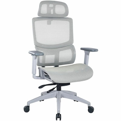 Lorell Ripley Ergonomic Mesh Swivel Executive Chair, Gray (LLR63201)