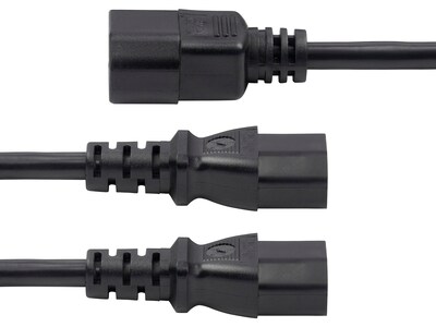 StarTech 6' C14 to C13/C13 Power Cable, Male to Female/Female, Black (8723-8600-POWER-CORD)