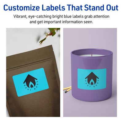 Avery Laser/Inkjet Multipurpose Rectangle Labels, 2" x 4", Bright Blue, 800 Labels/Box (94207)