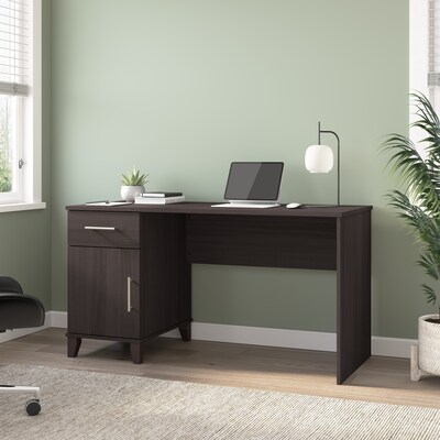 Bush Furniture Somerset 54"W Office Desk with Drawer and Storage Cabinet, Storm Gray (WC81554)