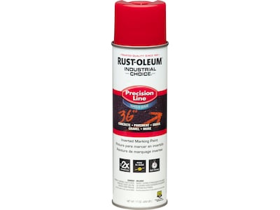 Rust-Oleum Industrial Choice Precision Line Inverted Marking Paint, Safety Red, 17 Oz., 12/Pack (203