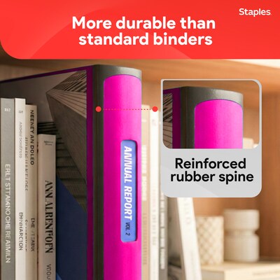 Staples 3" 3-Ring Better Binder, D-Ring, Pink (ST55890-CC)