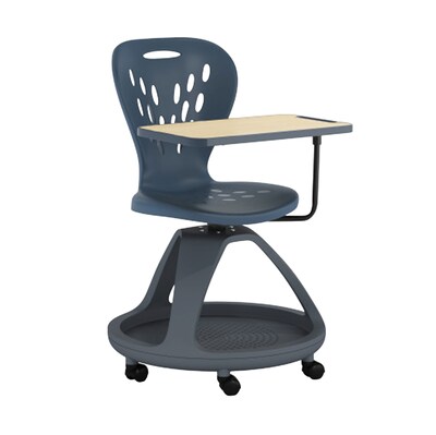 Flash Furniture Plastic Mobile Desk Chair, Dark Gray (YUYCX019DG)